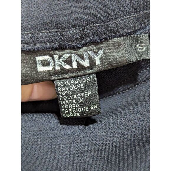 DKNY Women's Dark Navy Blue Soft Knit Straight Leg Pull On Pants Size S - Picture 3 of 7